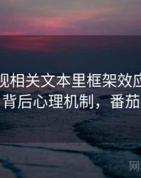 番茄影视相关文本里框架效应怎么理解：背后心理机制，番茄边框