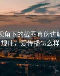 爱一番视角下的截图真伪讲解：传播规律，爱传播怎么样