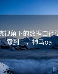神马影院视角下的数据口径讲解：从零到一，神马oa