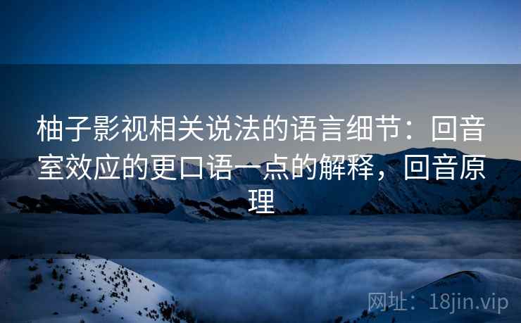 柚子影视相关说法的语言细节：回音室效应的更口语一点的解释，回音原理
