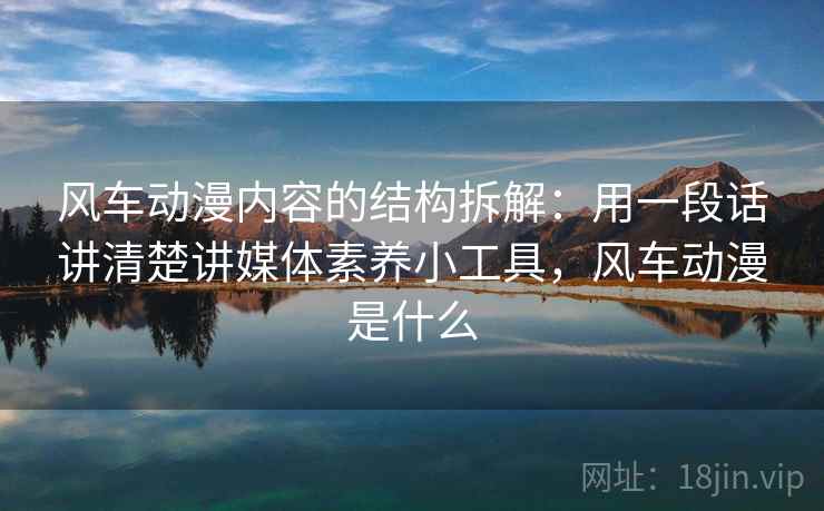 风车动漫内容的结构拆解：用一段话讲清楚讲媒体素养小工具，风车动漫是什么