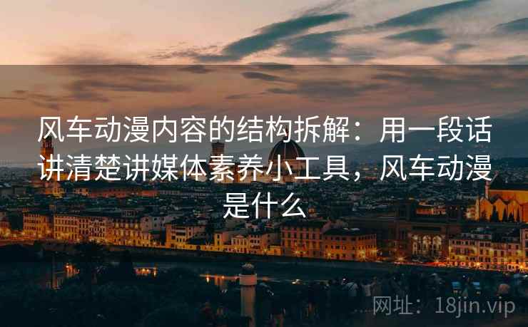 风车动漫内容的结构拆解：用一段话讲清楚讲媒体素养小工具，风车动漫是什么