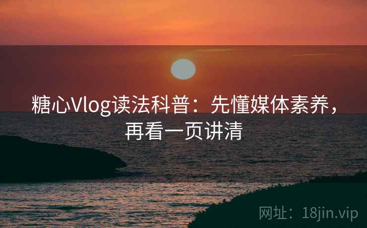 糖心Vlog读法科普:先懂媒体素养,再看一页讲清 糖心Vlog读法科普:先懂媒体素养,再看一页讲清